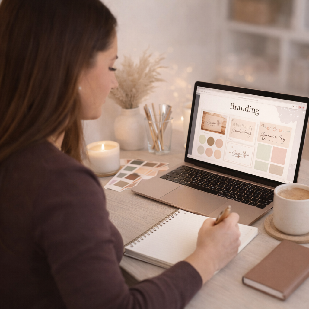 Devout VA virtual assistant working remotely on laptop